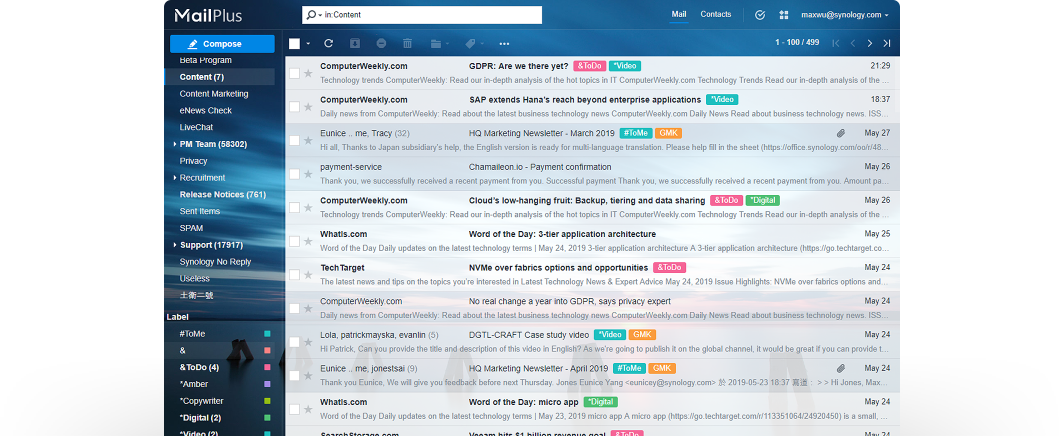 Synology Mail Server Arayüzü